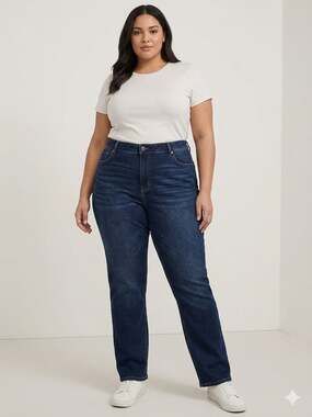 BloomChic Plus Size 30 6X High Rise Straight Leg Denim Jeans